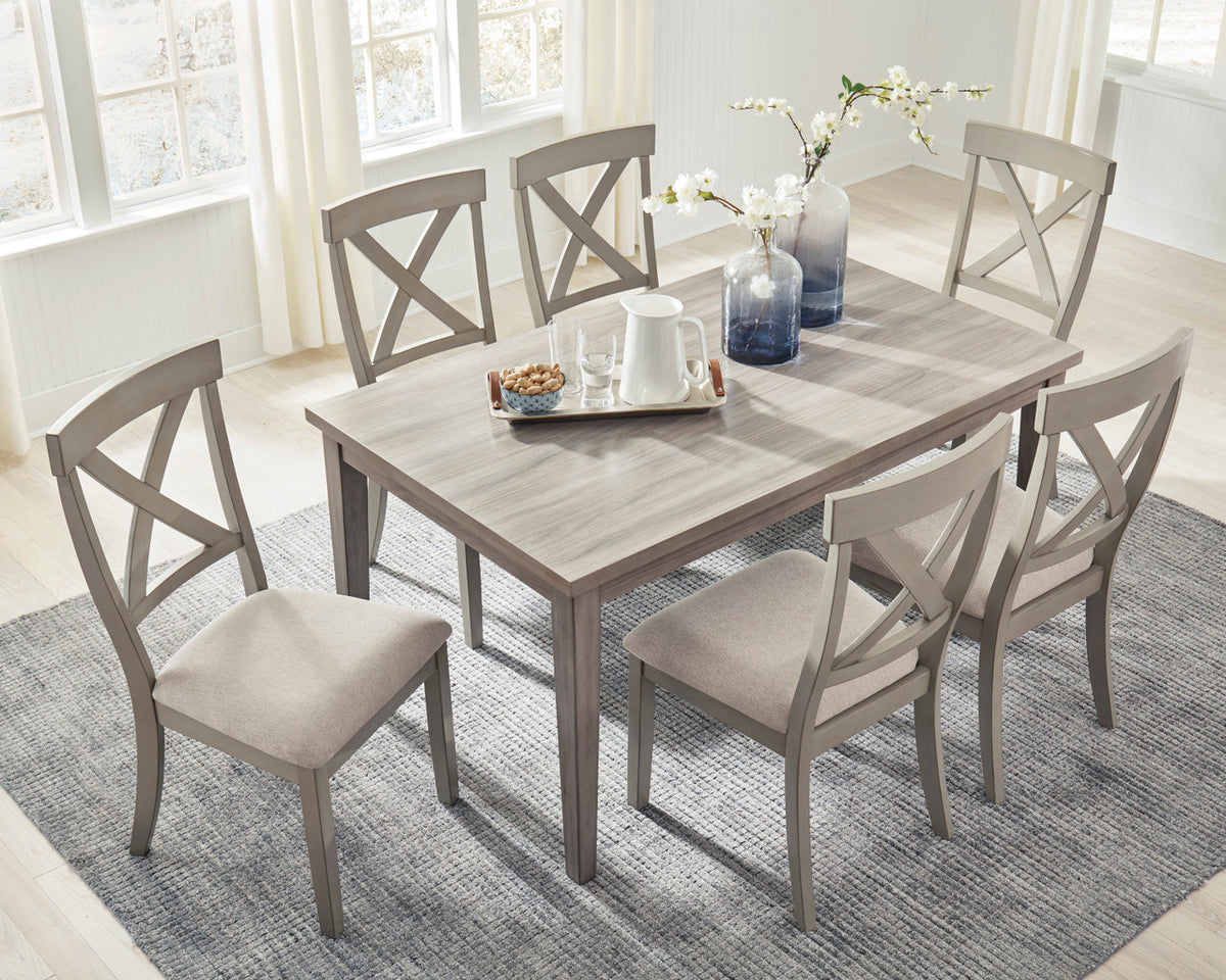 OMEKO Light Gray 7 Piece Dining Set