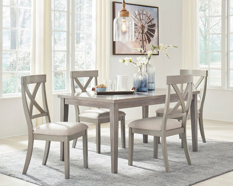 OMEKO Light Gray 5 Piece Dining Set