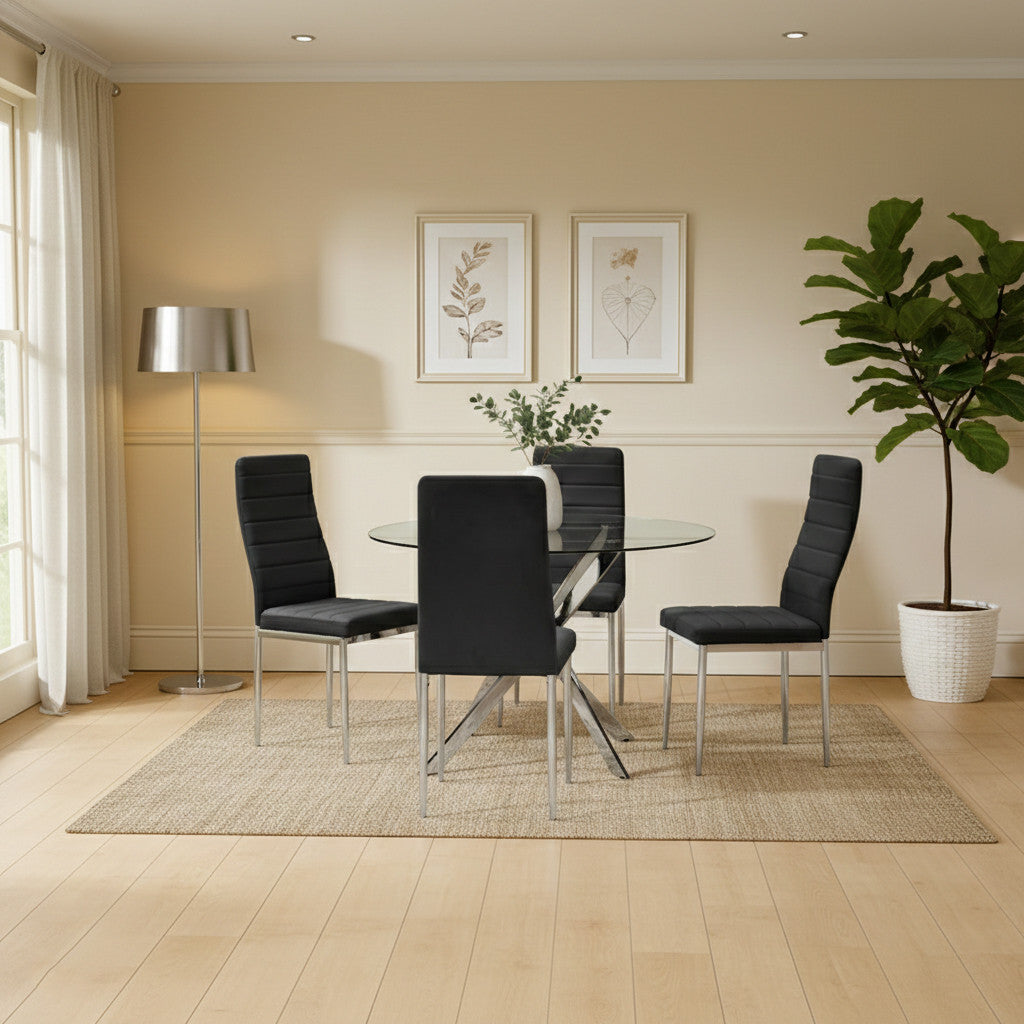 ONTARIO Black 5 Piece Dining Set