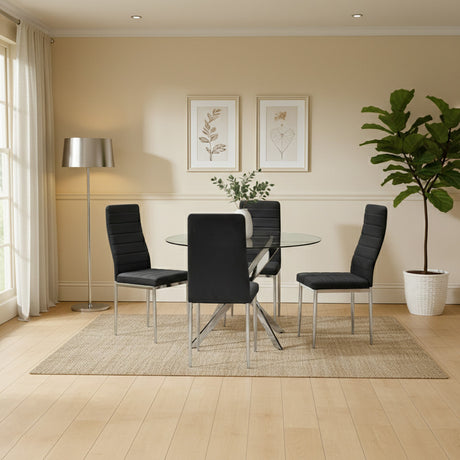ONTARIO Black 5 Piece Dining Set