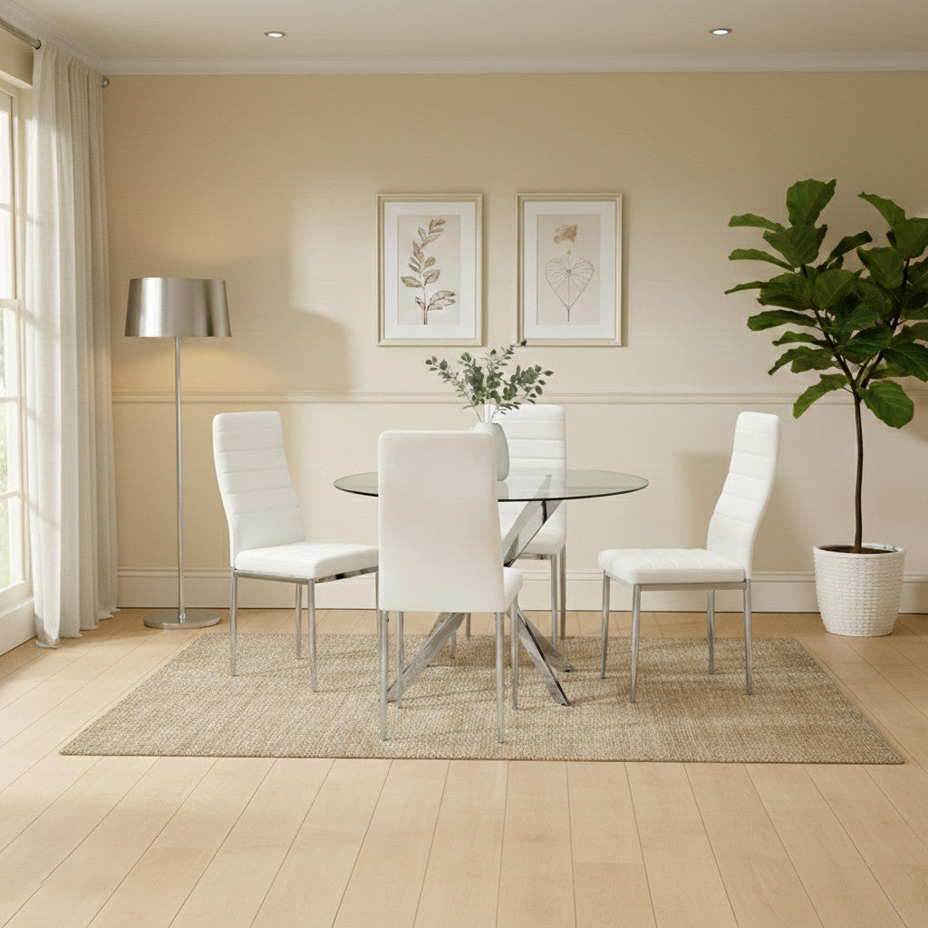 ONTARIO White 5 Piece Dining Set