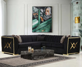 OROZCO Black Velvet 99" Wide Sectional