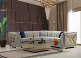 OROZCO Gray Velvet 99" Wide Sectional