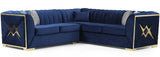 OROZCO Navy Blue Velvet 99" Wide Sectional