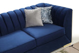 OROZCO Navy Blue Velvet 99" Wide Sectional