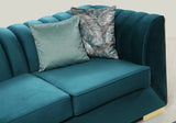 OROZCO Sea Foam Blue Velvet 99" Wide Sectional