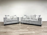 ORTIZ Gray Corduroy Sofa & Loveseat