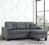 OSMAR Dark Gray 75" Wide Reversible Sofa Chaise