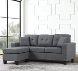 OSMAR Dark Gray 75" Wide Reversible Sofa Chaise