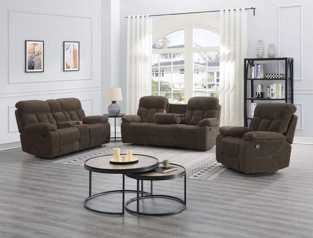 OVILLA Charcoal 86" Wide Reclining Sofa