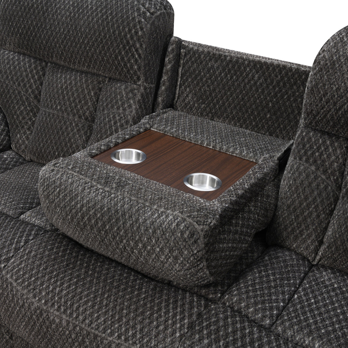 OVILLA Charcoal 86" Wide Reclining Sofa