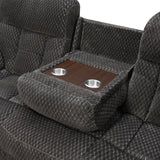 OVILLA Charcoal 86" Wide Reclining Sofa