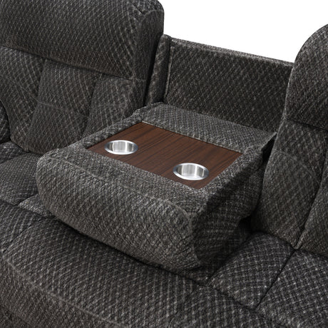 OVILLA Charcoal 86" Wide Reclining Sofa