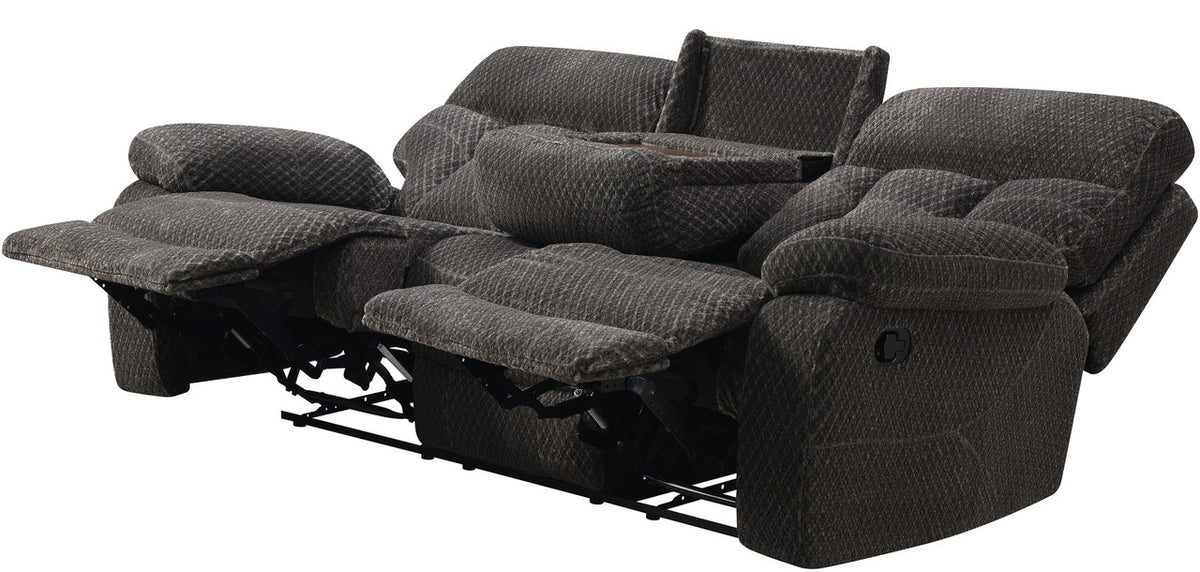 OVILLA Charcoal 86" Wide Reclining Sofa
