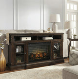 OXFORD Dark Brown 72" Wide x 40" Height Fireplace with Marble