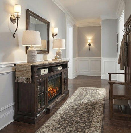 OXFORD Dark Brown 72" Wide x 40" Height Fireplace with Marble