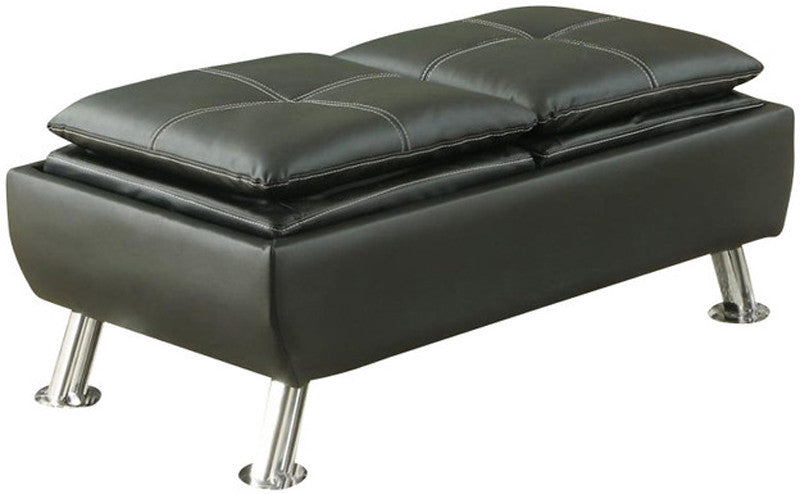 ODELL Black Storage Ottoman