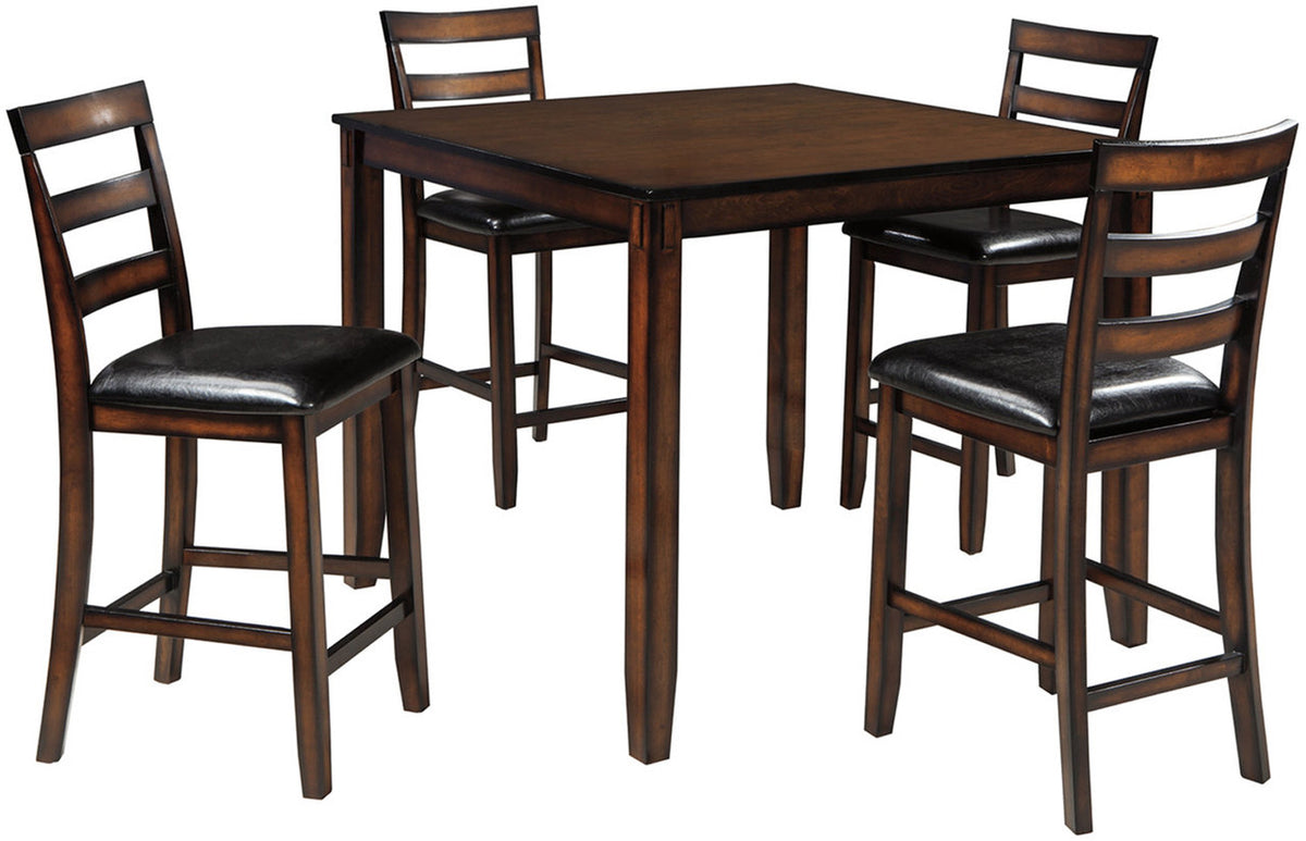 OLSEN Brown 5 Piece Counter Dining Set