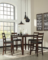 OLSEN Brown 5 Piece Counter Dining Set
