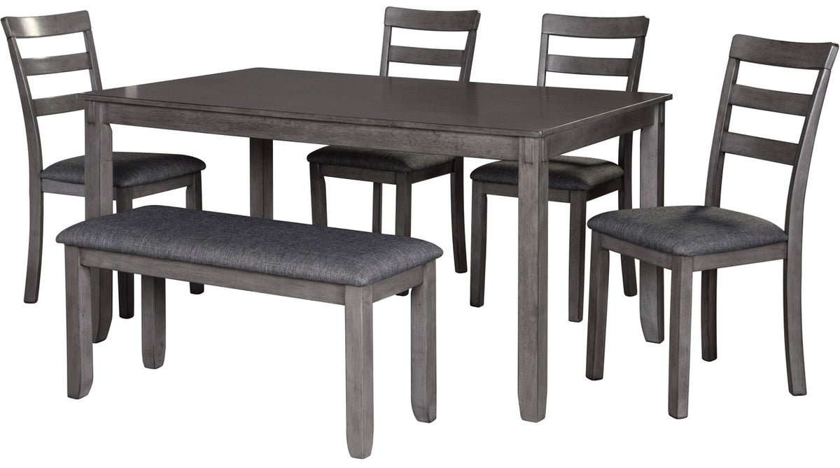 OLSEN Gray 6 Piece Dining Set