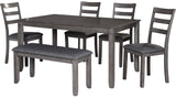 OLSEN Gray 6 Piece Dining Set