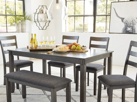 OLSEN Gray 6 Piece Dining Set