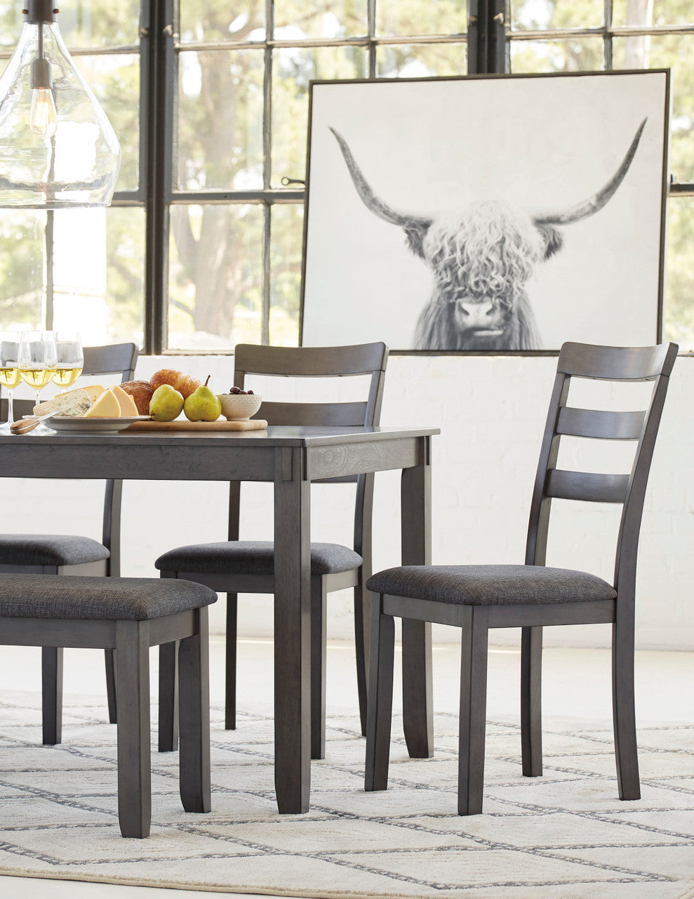 OLSEN Gray 6 Piece Dining Set