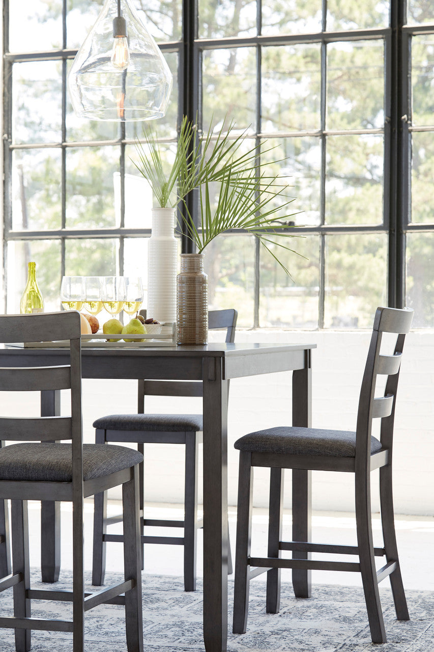 OLSEN Gray 5 Piece Counter Dining Set