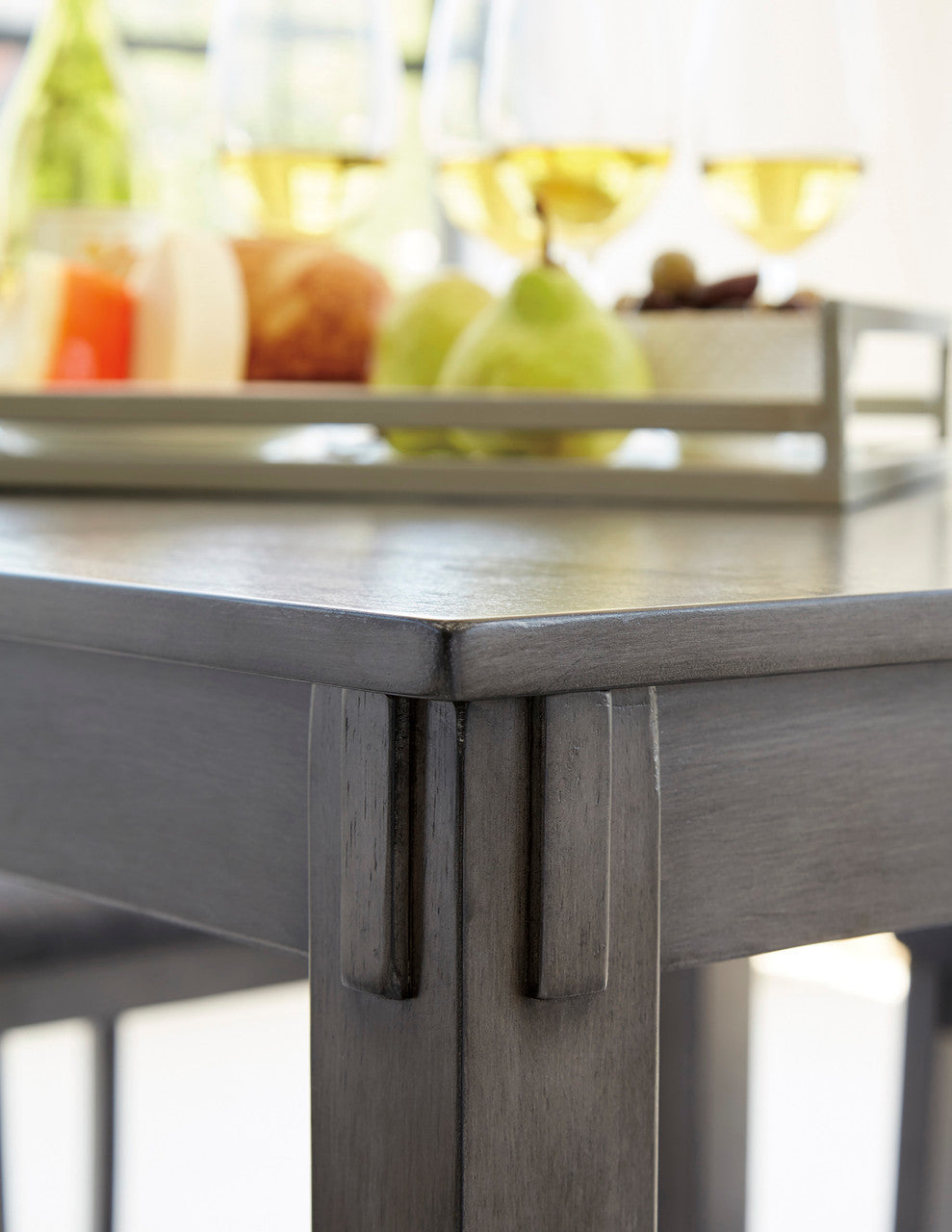 OLSEN Gray 5 Piece Counter Dining Set