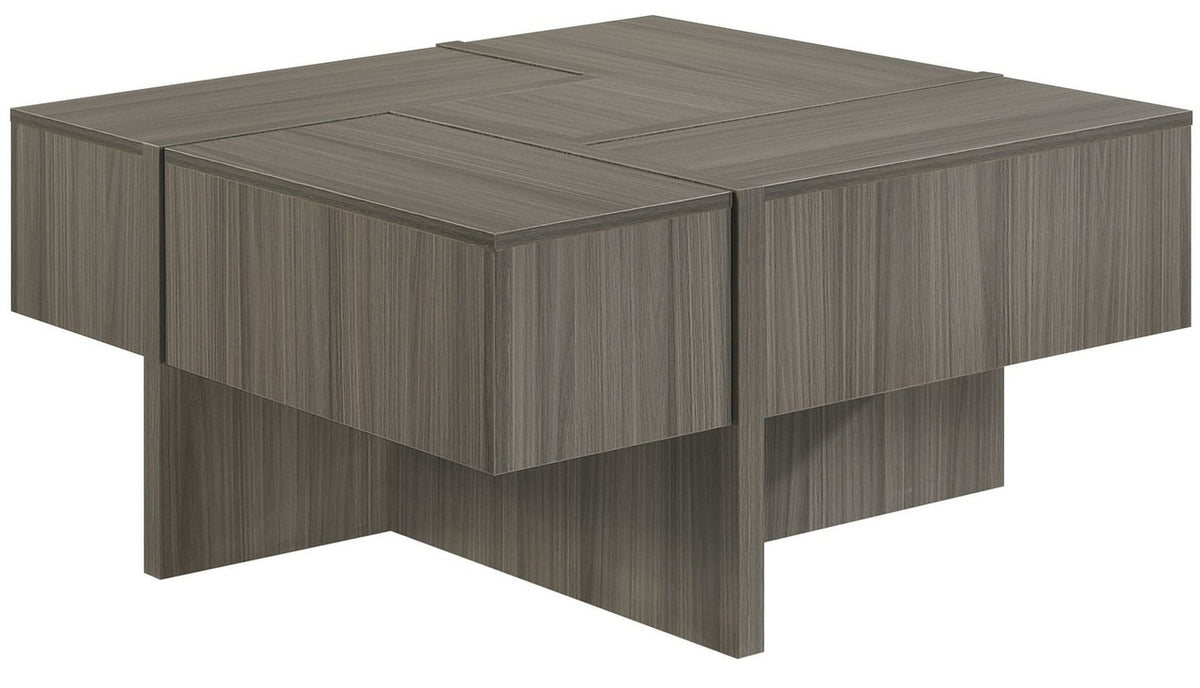 ORION Gray 35" x 35" Storage Coffee Table
