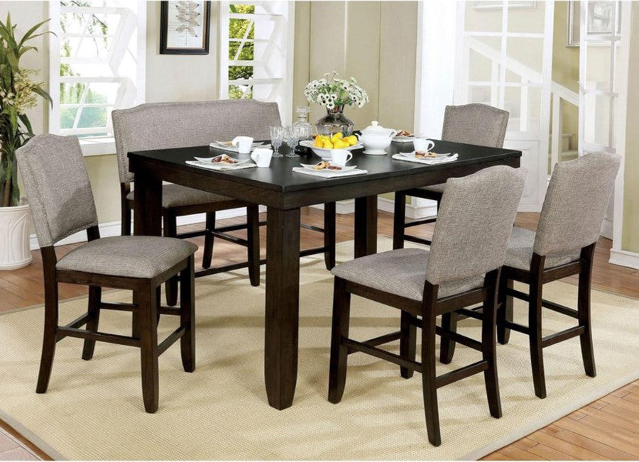 Ovette Gray Counter Height Bench