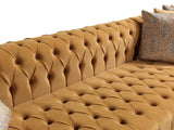 PACKARD Mustard Velvet 141" Wide Double Chaise Sectional