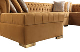 PACKARD Mustard Velvet 141" Wide Double Chaise Sectional