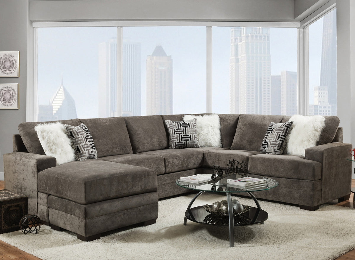PARAMOUNT Dark Gray 125" Wide  x 98" Depth Reversible Sectional