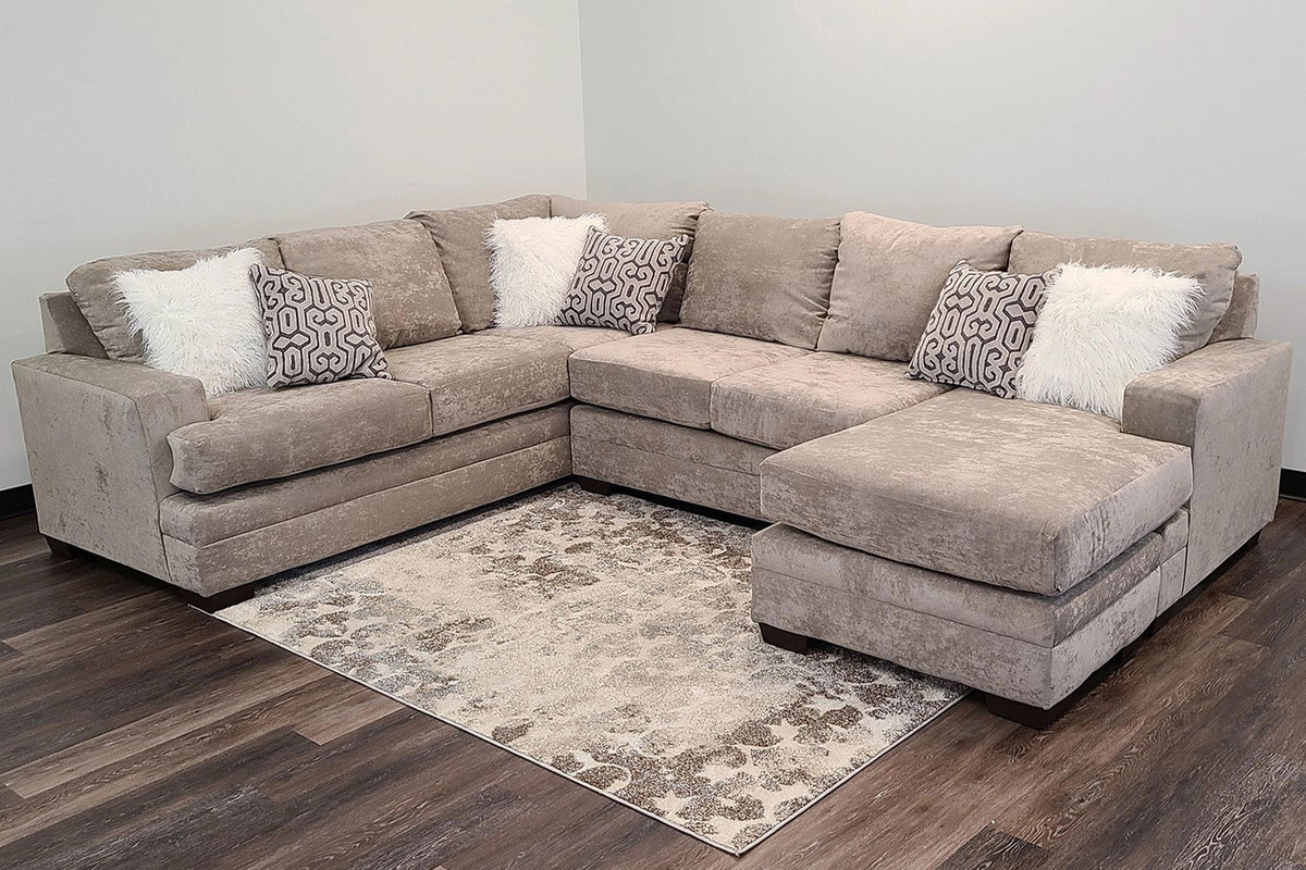 PARAMOUNT Light Gray 125" Wide x 98" Depth Reversible Sectional