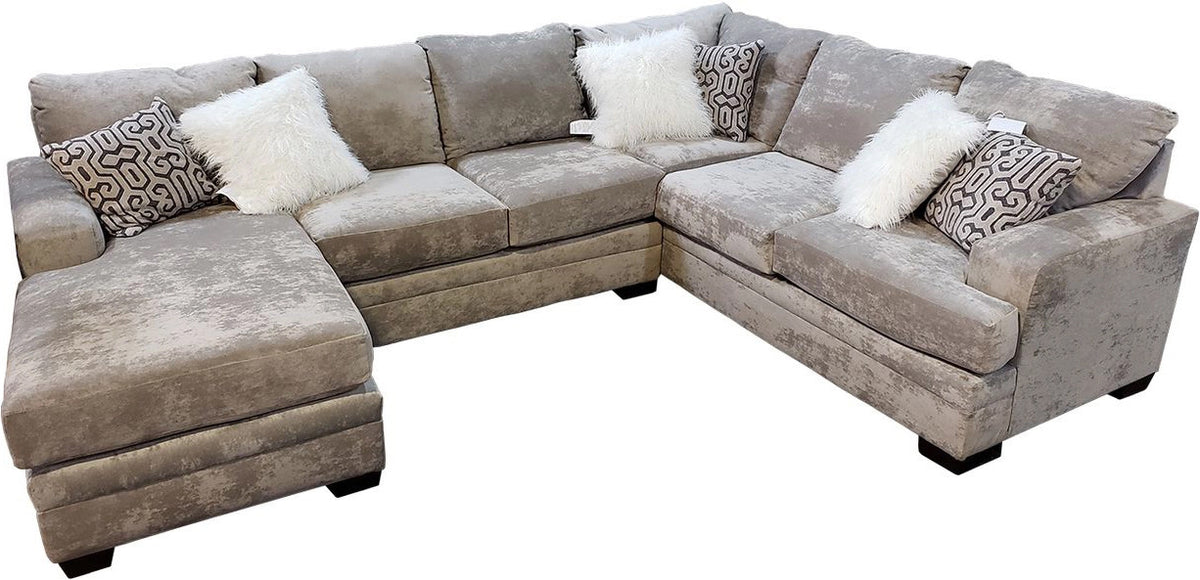 PARAMOUNT Light Gray 125" Wide x 98" Depth Reversible Sectional