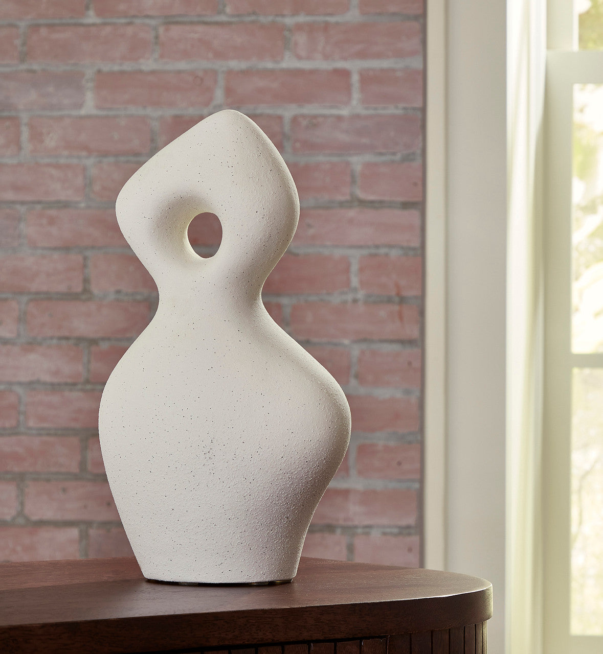 PENSACOLA Sanded Off-White 18" x 15" Height Sculpture