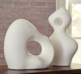 PENSACOLA Sanded Off-White 15" Height Sculpture Pair