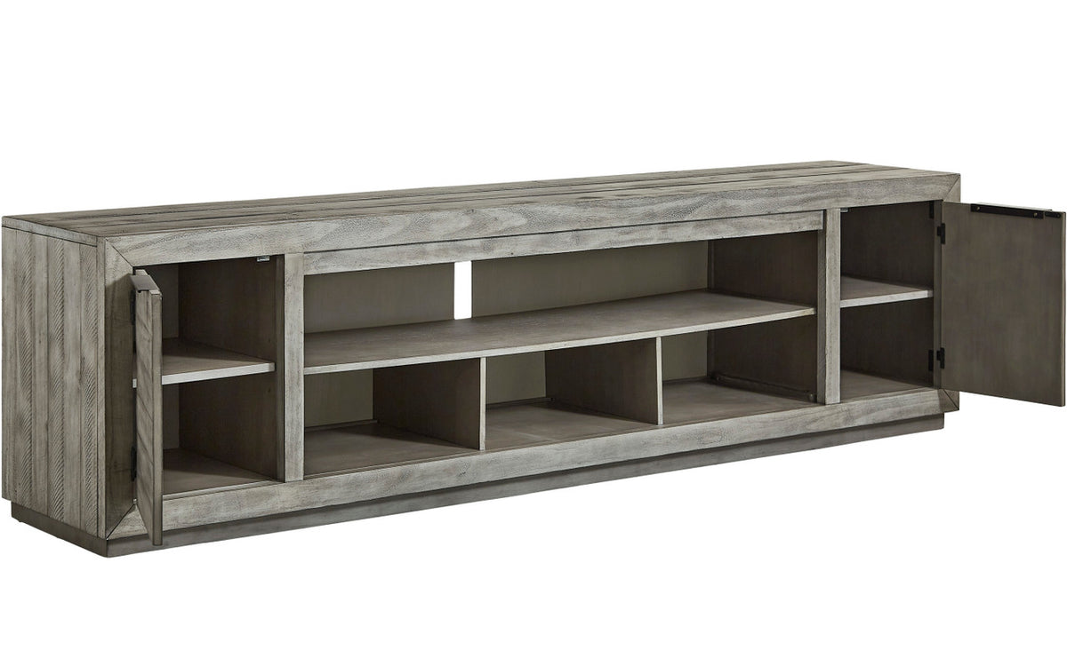 PERALTA Gray 92 Inch Wide TV Stand