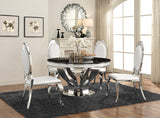 BRIXX Black & Chrome 51" Wide Round Table
