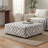 PERSEFONE Gray Chenille 41" x 41" Ottoman