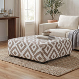 PERSEFONE Light Brown Chenille 41" x 41" Ottoman