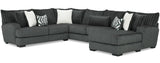 PERSEFONE Gunmetal Chenille 139" Wide x 112" Depth Modular Sectional