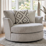 PERSEFONE Light Gray 58" Wide Swivel Chair