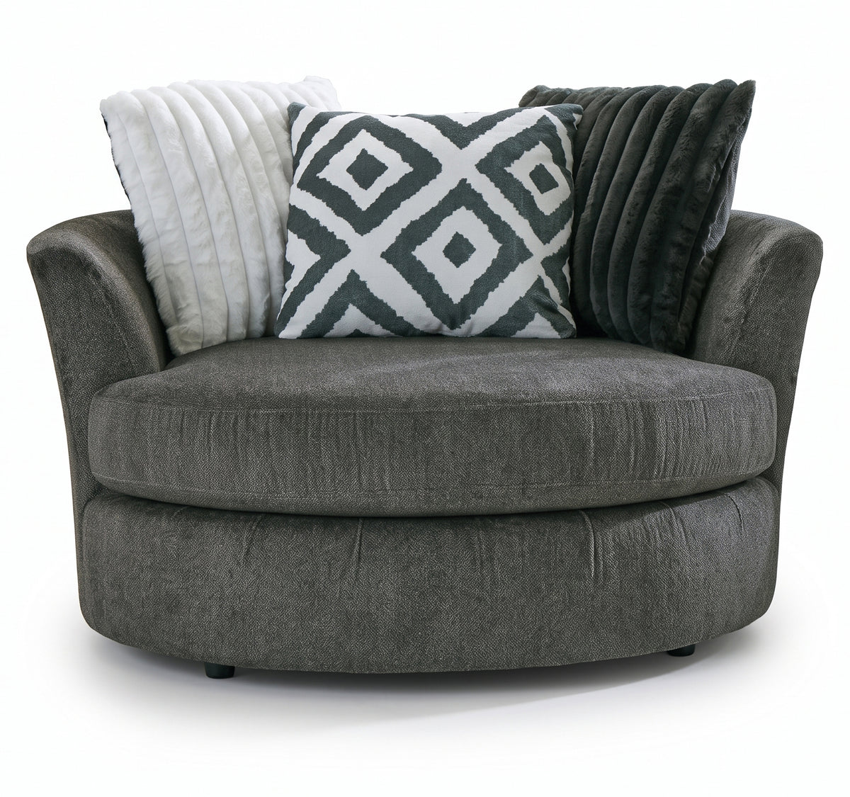 PERSEFONE Dark Gray 58" Wide Swivel Chair