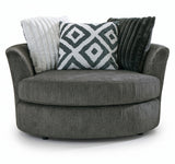 PERSEFONE Dark Gray 58" Wide Swivel Chair