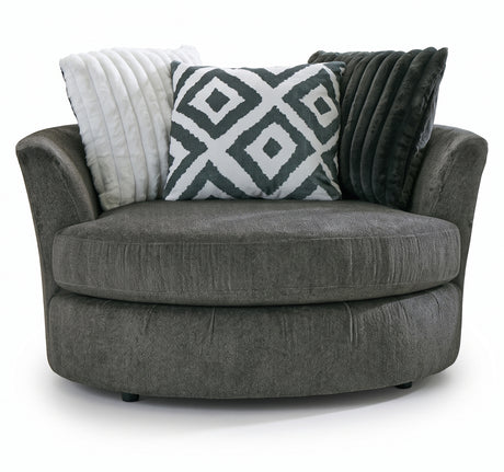 PERSEFONE Dark Gray 58" Wide Swivel Chair