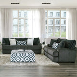 PERSEFONE Gunmetal Chenille Sofa & Loveseat