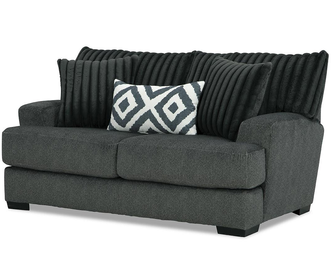 PERSEFONE Dark Gray Chenille 72" x 39" Height Loveseat
