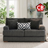 PERSEFONE Dark Gray Chenille 72" x 39" Height Loveseat